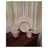 Regency China “Maria” Pattern Service for 6 with Sugar and Creamer