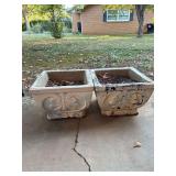 2 14” Cement Planters