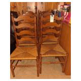 6 Ladderback Chairs with Woven Seats
