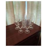 8 Gold Rimmed Water Glasses