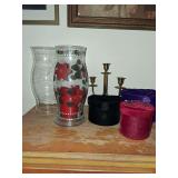 2 Chimmneys, 3 Velvet Boxes and Candle Holder