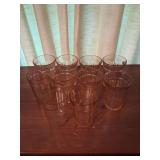 10 Pink Depression Juice Glasses
