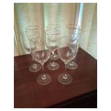 8 Gold Rimmed Wine Glasses