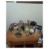 Assorted Misc Items, Camera, Transistor Radio, Perfume Bottles, Clock and more