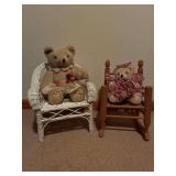 2 Bears with Jointed Limbs in Chairs