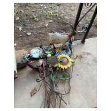 Yard Stakes and Metal Goat