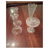 Vintage “Button and Daisy” Vase, Candy Dish and Candle Holders