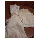 Porcelan Doll, Vintage Baby Dresses, Petticoat and Bonnet