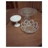 Cake Plate, Compote and Bowl