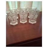 6 Fostoria Coin Dot Drink Glasses