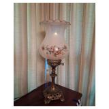 24" Vintage Brass Tone Cast Metal Lamp