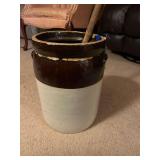 Crock with Wood Churn