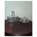 Hazel Atlas Basket and Butter Dish