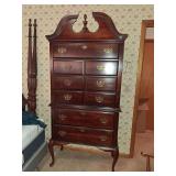 Mahogany Highboy Chest 37 x 18 x 79, 6 Drawer