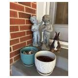 Outdoor Resin Statues and Ceramic Pots