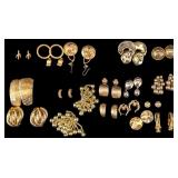 Gold Tone Costume Earrings (18 pairs)