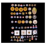 Political Pin Backs (60+) w/ Hoover, FDR