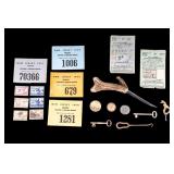 Duck Stamps, Hunting Licenses, Keys, & Coin