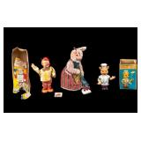 Ko-Ko & Piggy Cook Wind-Ups & Cragstan Rabbit Toy