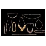 Ten Vintage Gold Tone Necklaces, Ann Taylor, NY