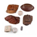 20th C Baseball Gloves, Balls, Wilson Accessories