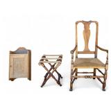 Queen Anne Spanish Foot Rush Seat Armchair, More