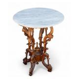 Victorian-Style Parlor Table w/ Marble Top