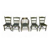 Folk Art Painted PA Farmhouse Windsor Chairs (5)