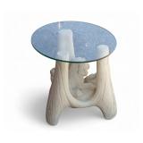 Glass-Topped Coffee Table w/ Dog Base