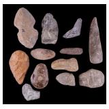 Large Native American Early Hand Axes (12)
