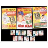 MLB Red Man 1950s Cards (10) & Ad Posters (3)