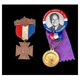 Eisenhower Inaugural Pin and Womens Relief Pin