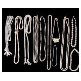 Ten Vintage Faux Pearl Necklaces