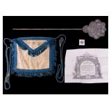 Freemason Apron, Oddfellows, & Scottish Rite Cert