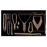Gold Tone Necklaces w/ Trifari and Belt