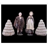 Christmas Vintage Beaded Trees & Scrooge Type Doll