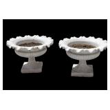 Ruffled Garden Urns - Cast Iron Pair