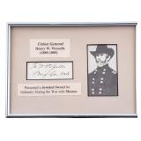 Union Gen. Henry W. Wessells Signature, Framed