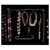 Ten Costume Necklaces, Including Natural Stone