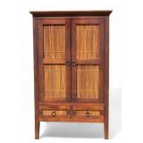 Asian Bamboo / Rattan & Wood Cabinet