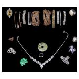 Collection of Rhinestone and Natural Stone Jewelry