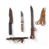 Native American Knives & Sheaths + Colonial Knife