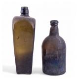 Antique Brown Glass Bottles (2)