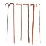 6 Canes including a Carter Peanut Handle