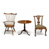 Queen Anne Table, Chipp. & Windsor Style Chairs