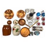 MCM Coffee Caddy, Art Glass, & Copper Kitchenware