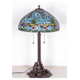 Slag Glass Shade and Lily Pad Lamp