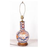 19C Japanese Imari Porcelain Vase Lamp