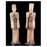 Carved Bovine Bone Chinese Statuettes