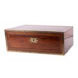 Antique Brass and Wood Traveling Writing Desk